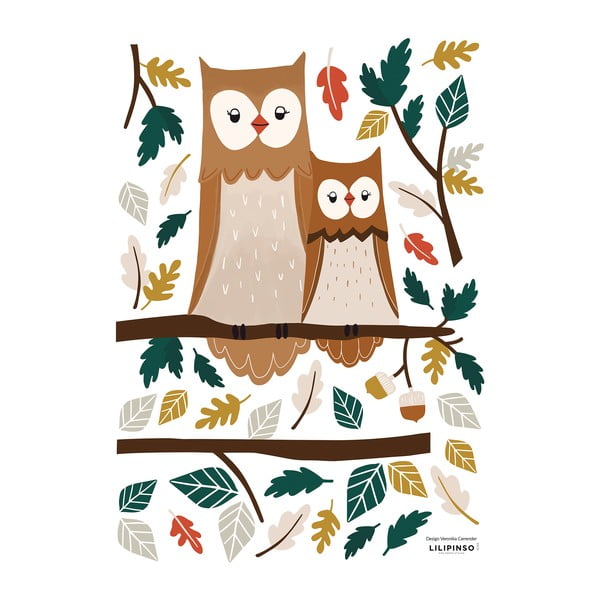 Foglio adesivo 30x42 cm Owl Family - Lilipinso