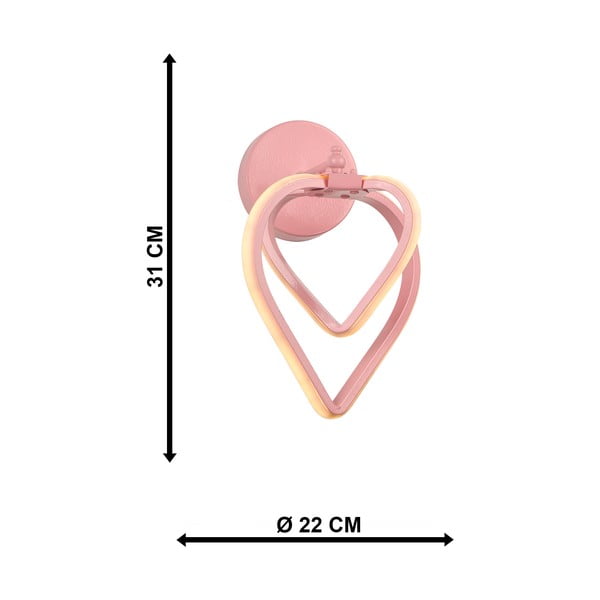 Lampada da parete LED rosa in metallo Sevinc – Squid Lighting-image-4