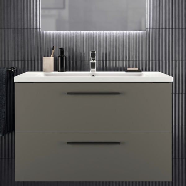 Mobile per lavabo grigio a sospensione 100x63 cm i.Life B - Ideal Standard-image-1