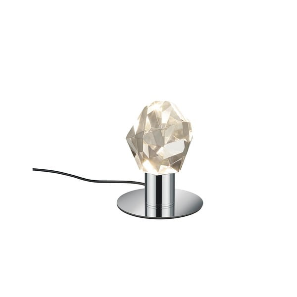 Lampada da tavolo LED argentata con paralume in vetro (altezza totale 17 cm) Verano – Trio Select-image-1