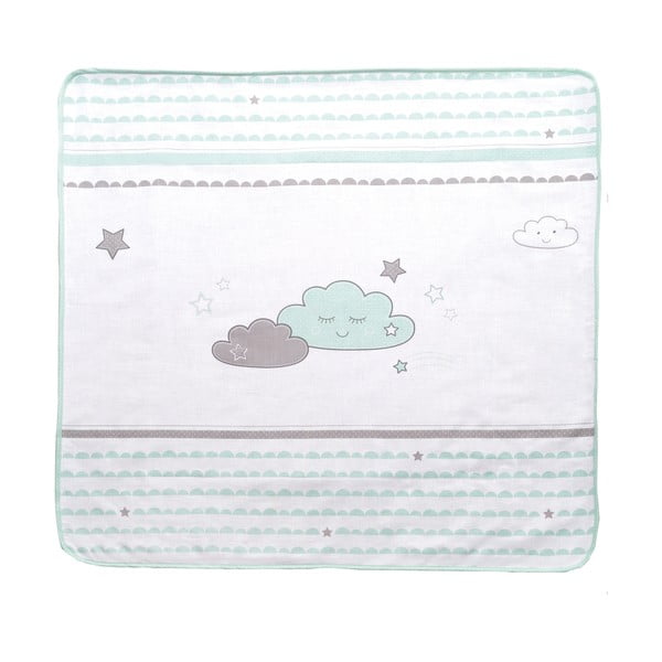 Coperta per bambini bianca/color menta in micropile 80x80 cm Happy Cloud – Roba-image-1