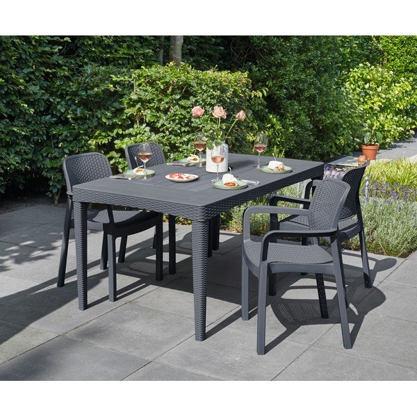 Sedia da giardino in plastica grigio scuro Samanna - Keter-image-1