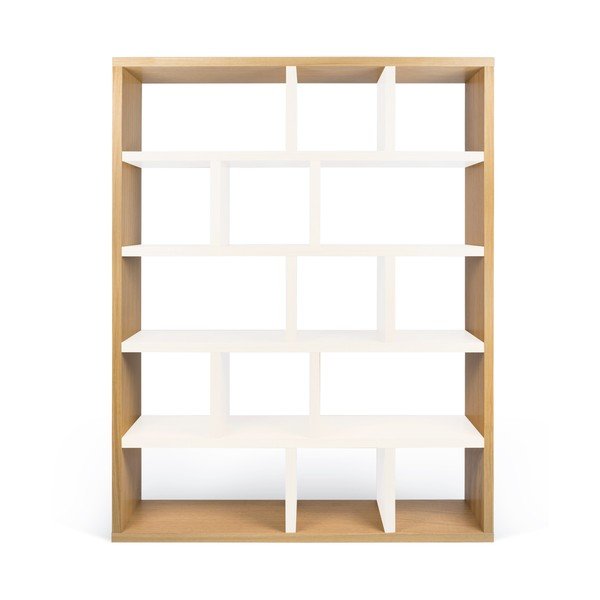Libreria in rovere decorata in bianco e naturale 150x198 cm Berlin - TemaHome