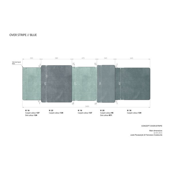 Runner blu , 71 x 260 cm Over Stripe - EMKO-image-1