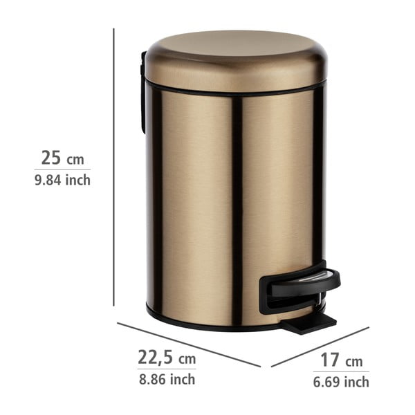 Cestino a pedale color rame , 3 l Leman - Wenko-image-3