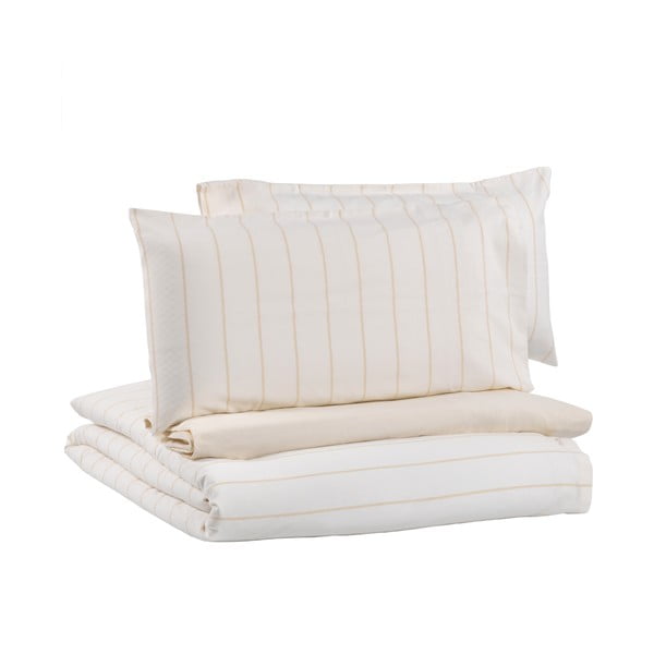 Biancheria da letto in cotone biologico bianco panna con lenzuolo a pieghe , 220 x 220 cm Kalid - Kave Home