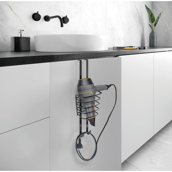 Supporto in acciaio da appendere per l'asciugacapelli Origin - Metaltex-image-1