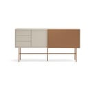 Cassettiera bassa con ante scorrevoli in mattone/beige 180x91 cm Nube - Teulat