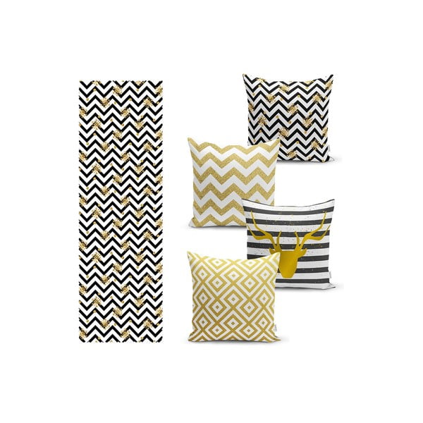 Set di runner e federe 5 pz ZigZag – Mila Home