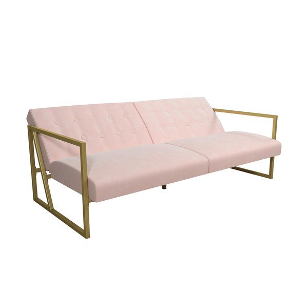 Divano rosa con rivestimento in velluto 185 cm Lexington – Støraa-image-3