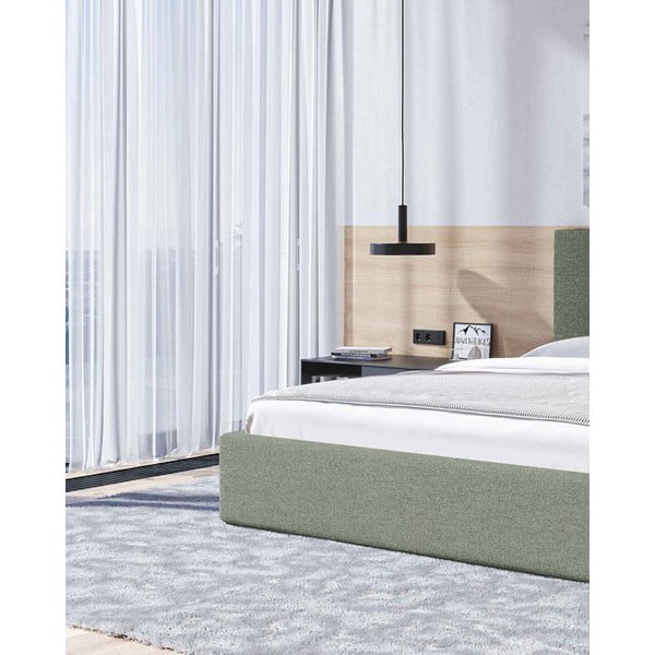 Letto matrimoniale imbottito verde con contenitore con rete inclusa 160x200 cm Bufo – MESONICA-image-4