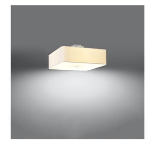 Lampada da soffitto bianca con paralume in vetro-tessuto 45x45 cm Kortez - Nice Lamps
