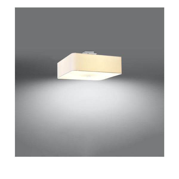 Lampada da soffitto bianca con paralume in vetro-tessuto 45x45 cm Kortez - Nice Lamps