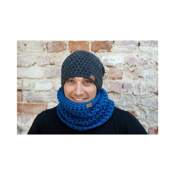 Cappello da notte grigio scuro lavorato a mano all'uncinetto - DOKE-image-2