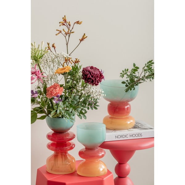 Vaso rosso/blu in vetro (altezza totale 20,5 cm) Summer Vibes – PT LIVING-image-1