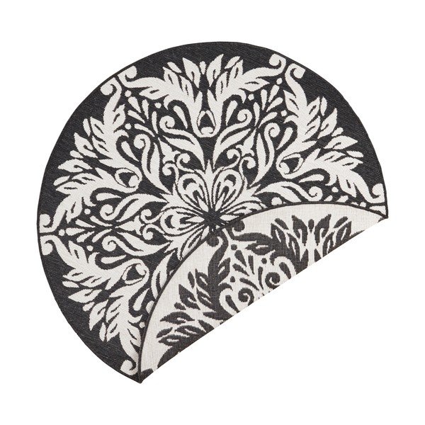Tappeto da esterno nero e crema , ⌀ 200 cm Madrid - NORTHRUGS-image-2