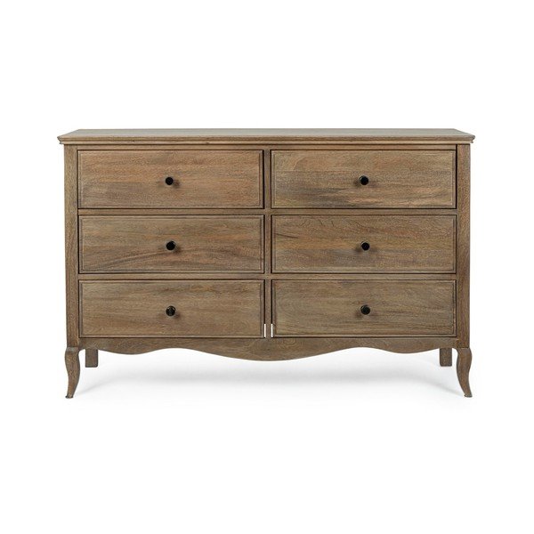 Credenza colore naturale scuro in mango massiccio 125x80x42 cm Domitille – Bizzotto
