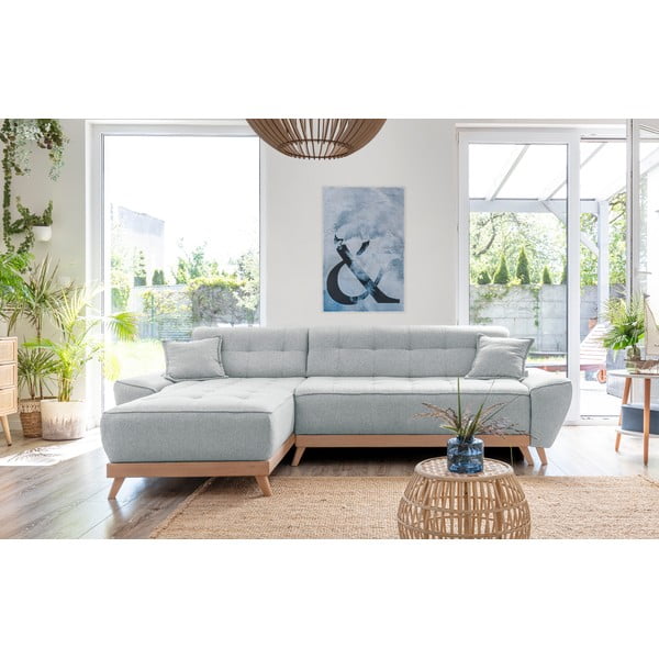 Divano letto grigio chiaro ad angolo variabile Dazzling Daisy - Miuform-image-1