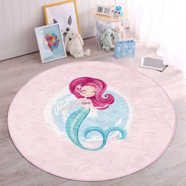 Tappeto rosa per bambini ø 80 cm Comfort - Mila Home-image-4