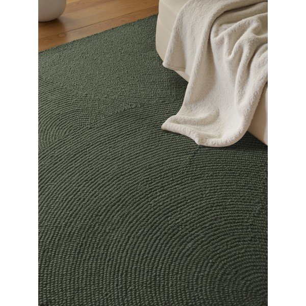 Tappeto verde scuro in lana tessuto a mano 200x300 cm Calmio – Hanse Home-image-2