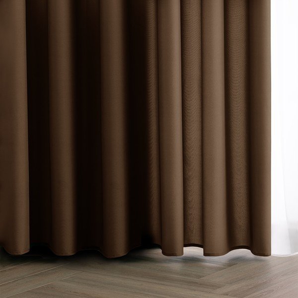 Tenda parzialmente oscurante marrone 140x250 cm Carli Tie – Restilo-image-1