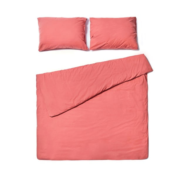 Biancheria da letto matrimoniale in cotone rosa corallo , 160 x 220 cm - Bonami Selection