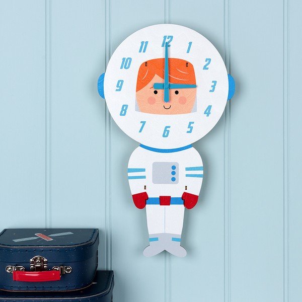 Orologio da parete per bambini in legno Astronaut - Rex London-image-1
