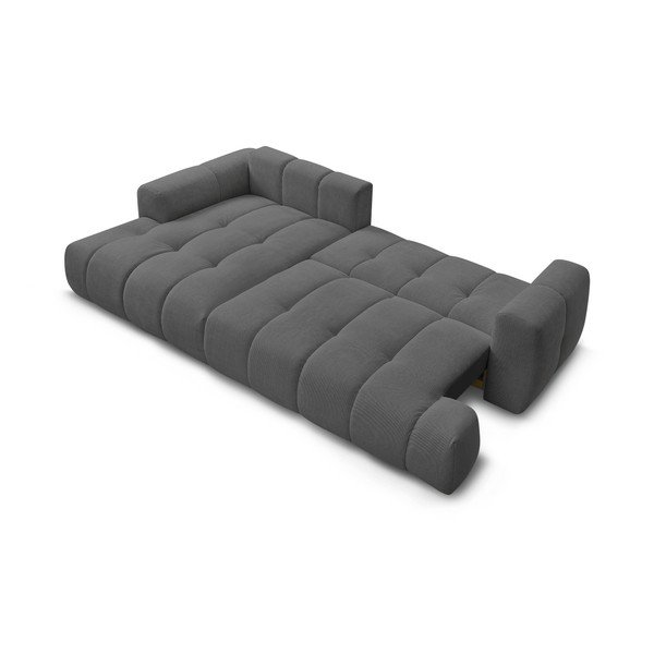 Divano angolare grigio scuro allungabile e con contenitore (penisola a sinistra/chaise lounge) Fuji – Bobochic Paris-image-4