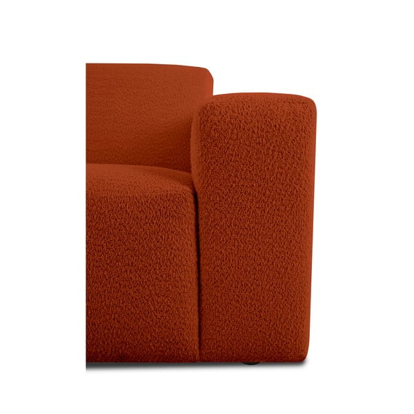 Divano in tessuto bouclé color mattone 228 cm Roxy - Scandic-image-4