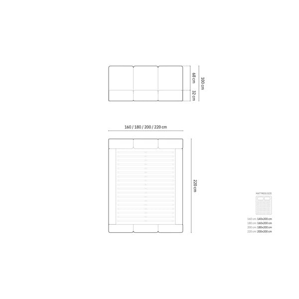 Letto matrimoniale imbottito in verde scuro in velluto con contenitore con rete inclusa 160x200 cm Brody – Mazzini Beds-image-4