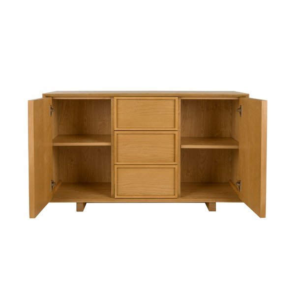 Credenza di colore naturale in frassino massiccio 120x70x45 cm Raster – Zuiver-image-3
