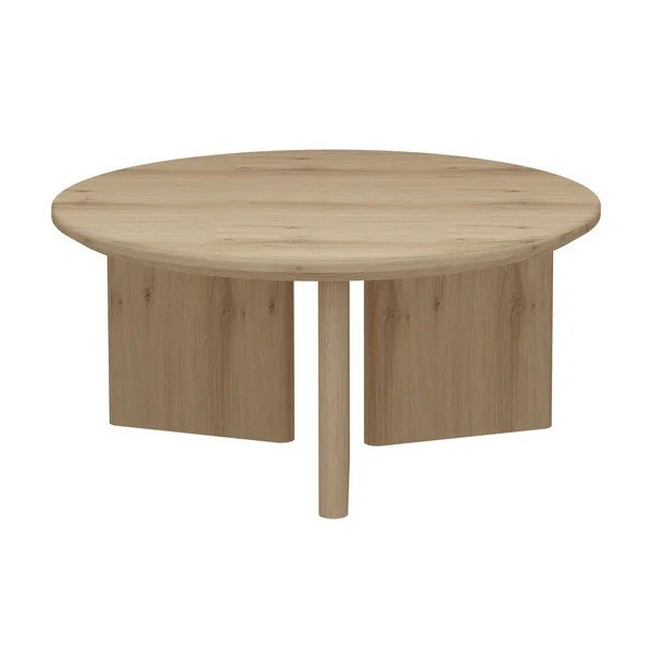 Tavolino da salotto rotondo di colore naturale con piano effetto rovere ø 80 cm Chatham – Støraa