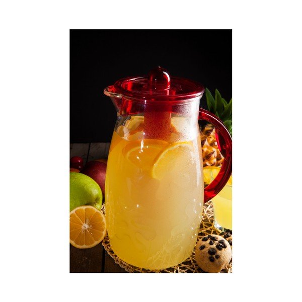 Skleněný džbán s červeným víkem Pitcher, 2,5 l-image-1