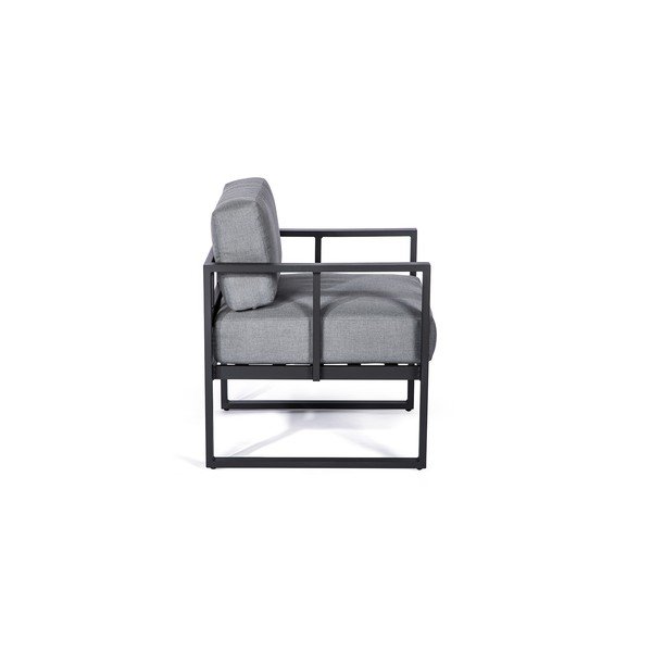 Set di poltrone da giardino Bellisima grigio grafite e tavolo Loris nero, ø 35 cm - Bonami Selection-image-2