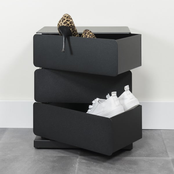 Cassettiera nera in metallo 37x45x26 cm Joey – Spinder Design-image-1