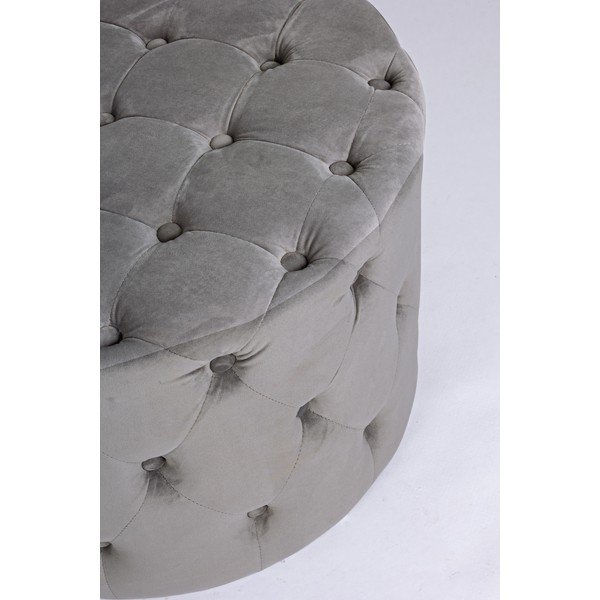 Poggiapiedi grigio con rivestimento in velluto Lorella – Yes Everyday-image-3