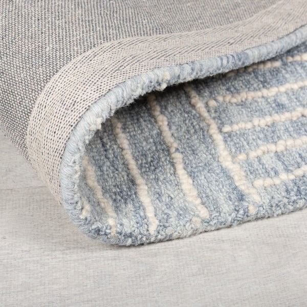 Tappeto in lana blu chiaro tessuto a mano 160x230 cm Memphis Wool - Flair Rugs-image-2