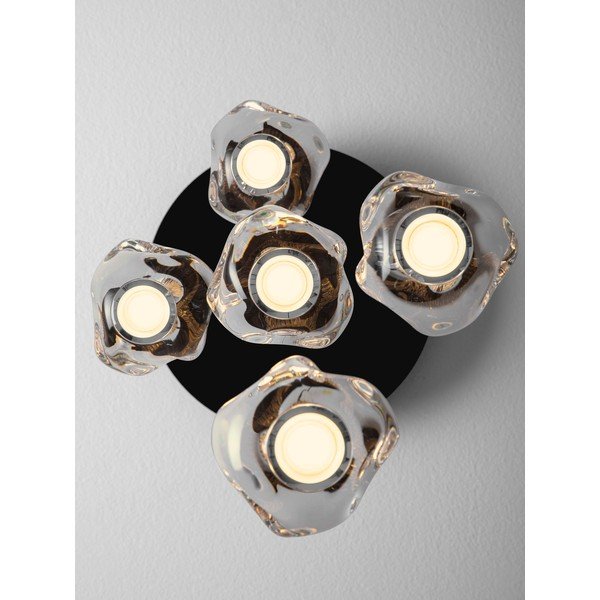 Lampadario LED nero opaco in metallo con paralume in vetro acrilico con intensità regolabile ø 30 cm Ifos – Nova Luce-image-3