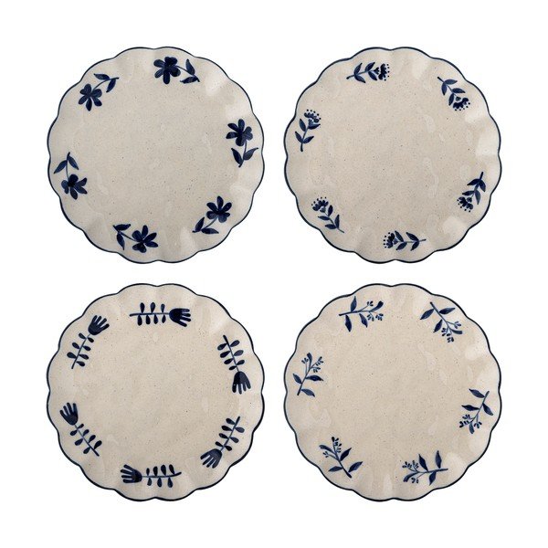 Set di piatti da dolce blu/color crema in gres 4 pz ø 20,5 cm Eimy – Bloomingville