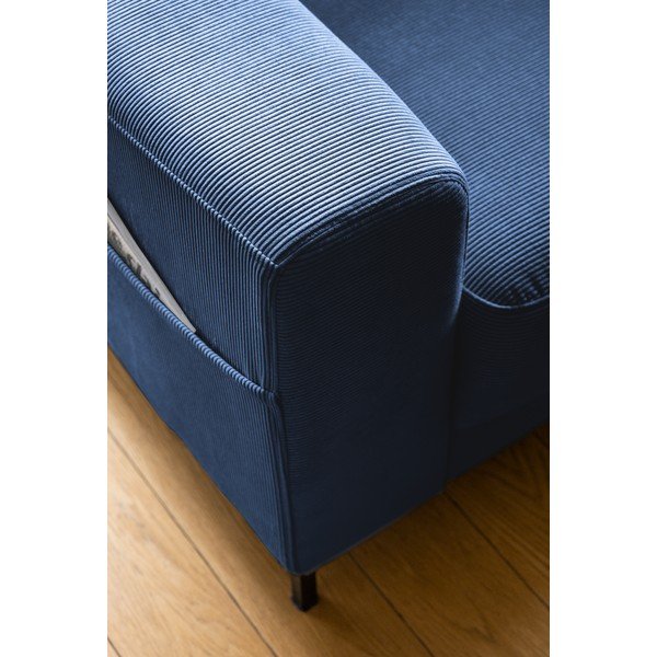 Poltrona in velluto a coste blu scuro Lofty Lilly - Miuform-image-4