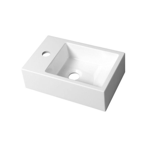 Lavabo piccolo bianco in marmo fuso, lato sinistro Alabama - Sapho