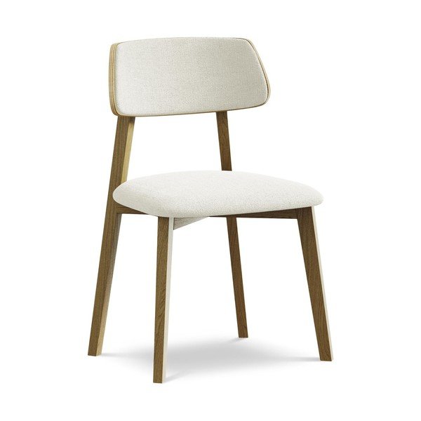 Sedia da pranzo color crema in legno massiccio Niu – Makamii