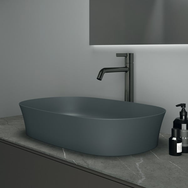 Lavabo in ceramica grigia 60x38 cm Ipalyss - Ideal Standard-image-1