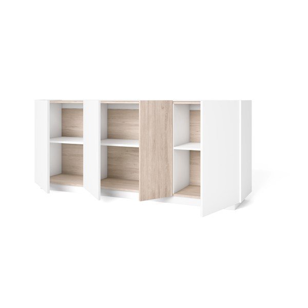 Cassettiera in rovere bianco/naturale 180x78 cm Udine - Marckeric-image-3