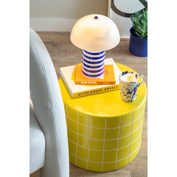 Tavolino rotondo in ceramica ø 42 cm Retro Tiles – Leitmotiv-image-1