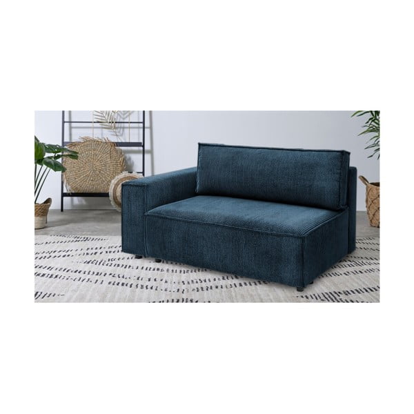 Modulo divano in velluto a coste blu scuro, angolo sinistro Nihad modular - Bobochic Paris-image-1