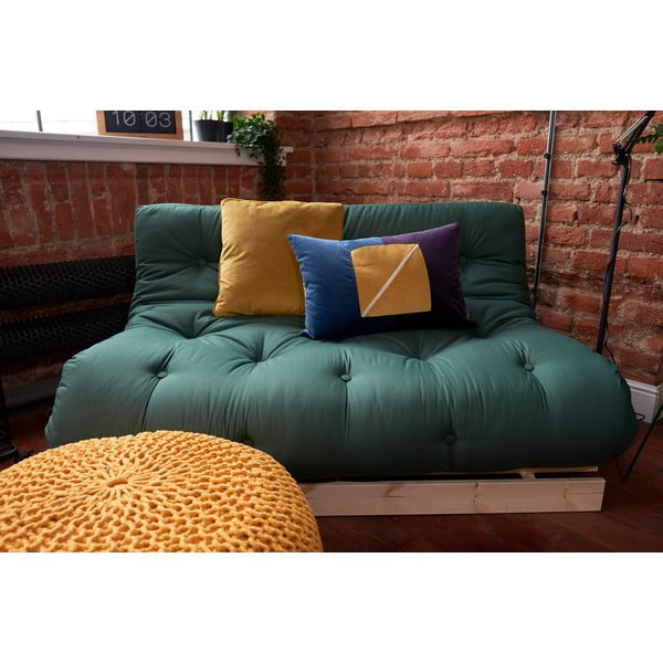 Pouf giallo lavorato a maglia Maglia XL, ⌀ 70 cm - LABEL51-image-1