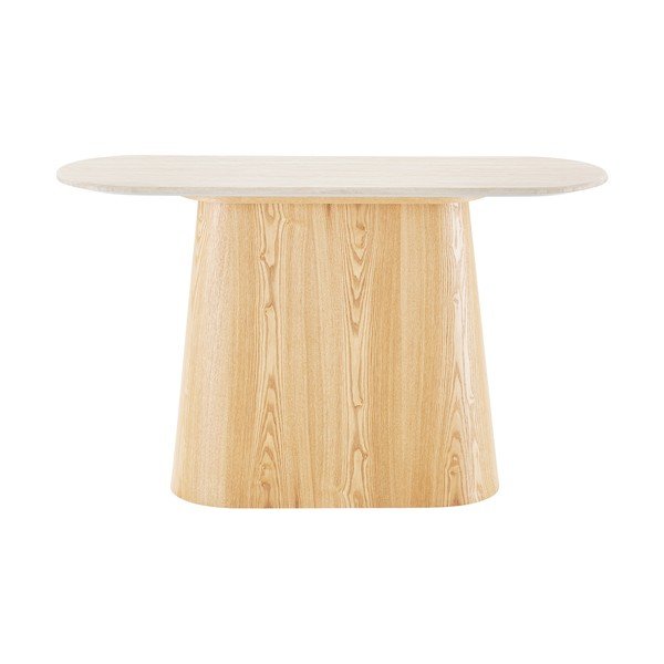 Tavolo consolle color crema/di colore naturale con piano in pietra 40x130 cm Larvik – House Nordic-image-3