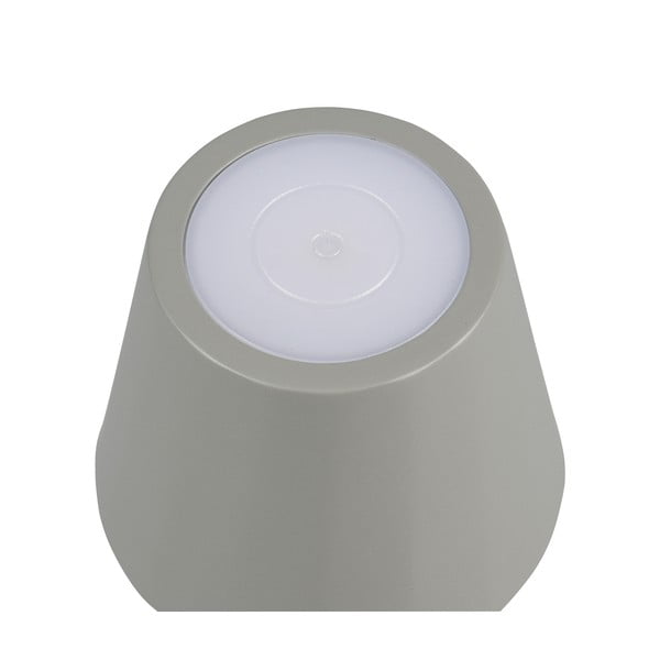 Lampada da tavolo LED grigia con paralume in metallo (altezza totale 21 cm) Diaz – Trio-image-3