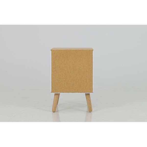 Comodino bianco con gambe in legno di quercia Dot - Tenzo-image-1